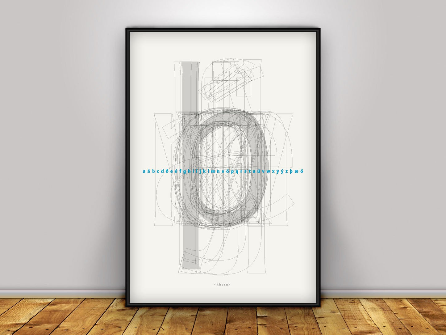 The Icelandic letter Thorn - þ on white